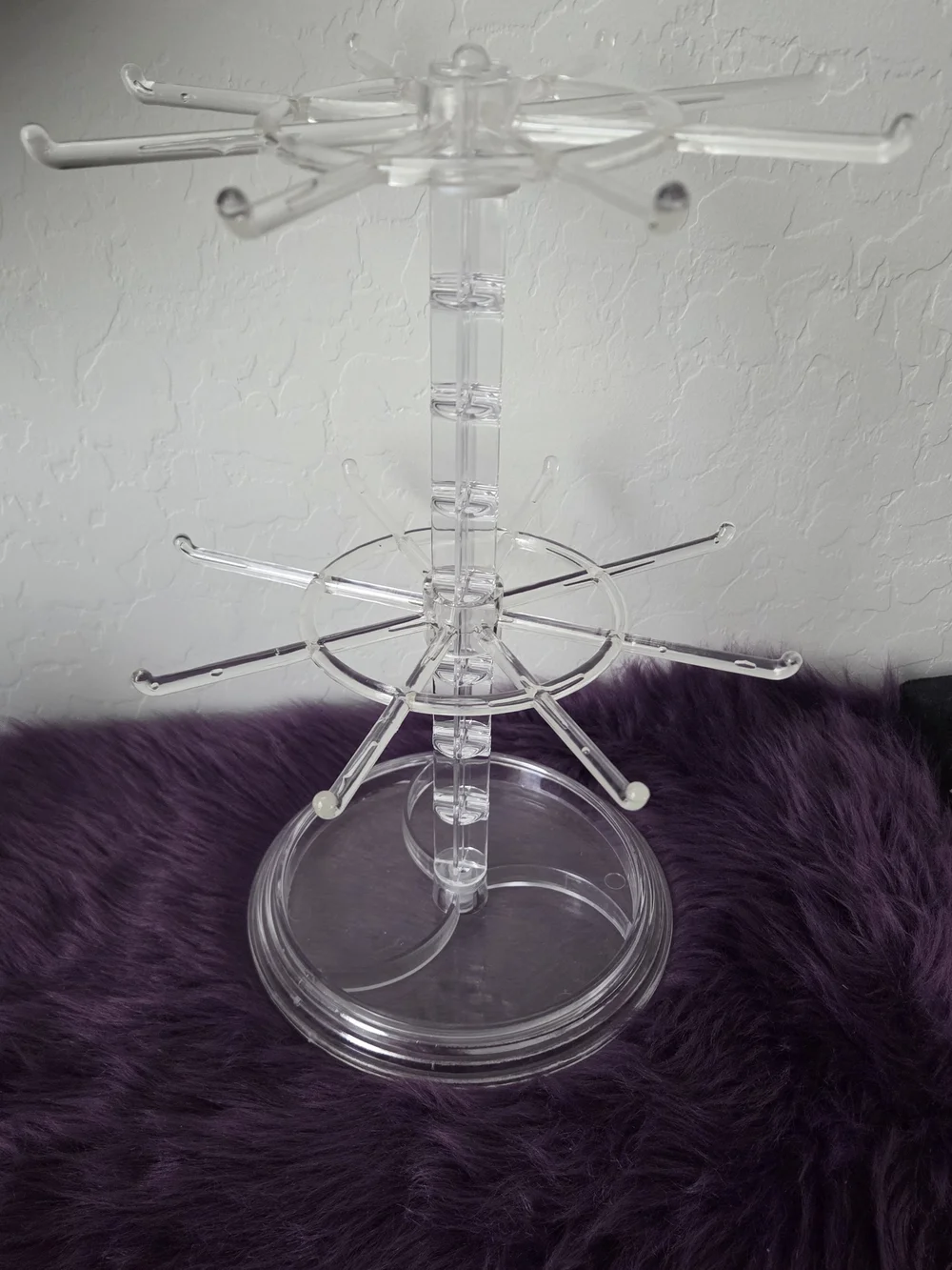 Clear Acrylic Rotating Jewelry & Accessory Stand - Clear